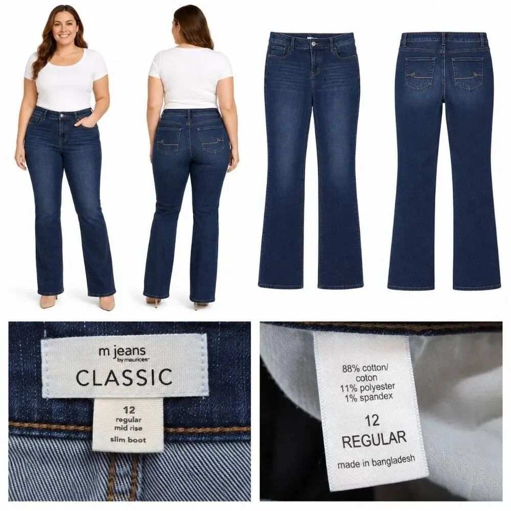 M Jeans by Maurices Classic 12 Mid Rise Slim Bootcut Jeans